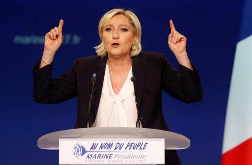 资料图：法国极右翼候选人勒庞。来源：路透社。